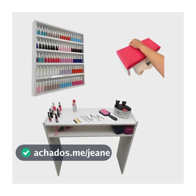 Mesa Manicure + Porta Esmaltes + Apoio Mão Nails Designe
