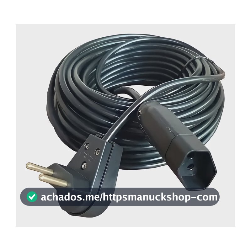 Extensão Elétrica 50 Metros 10a Cabo Pp 2x1,0 Reforçada Cor Preto Click Cabos