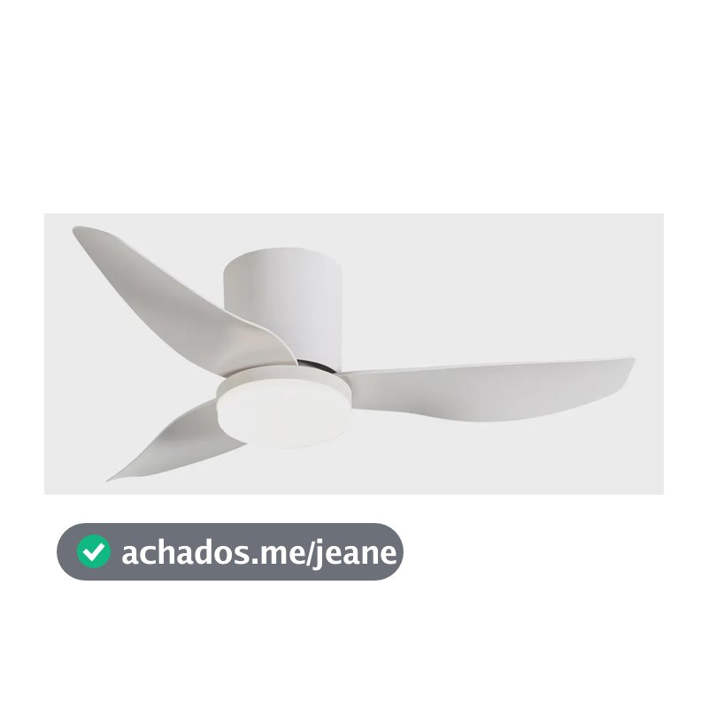 Ventilador De Teto Com Luz Led Silencioso Controle Remoto 86 Cm 50hz/60hz Branco Abs 3