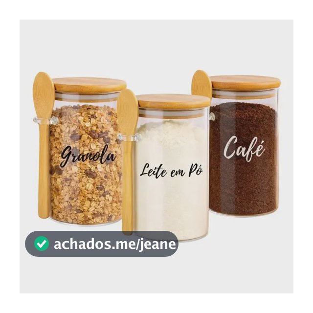 Pote Personalizado Hermético Em Bambu 750ml Com Colher