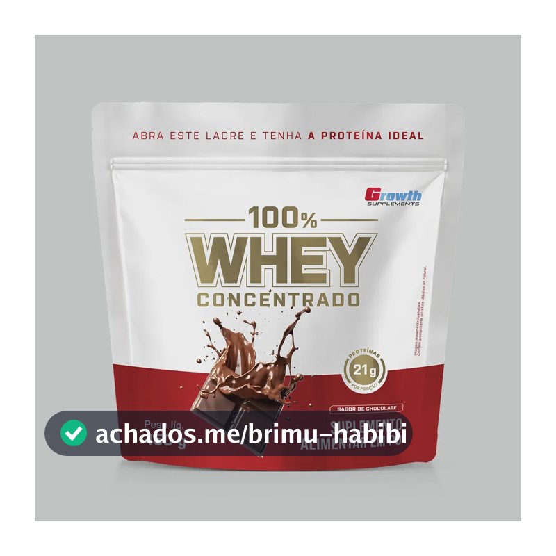100% Whey Concentrado 450g Growth Supplements Chocolate