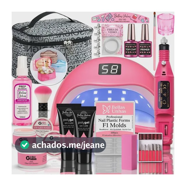 Kit Alongamento Unha Gel, Polygel E Fibra 3em1 Completo Sun5