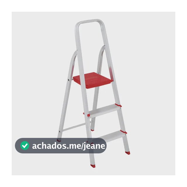 Escada De Alumínio Dobrável Compacta com 3 Degraus - Botafogo - Leve e Resistente