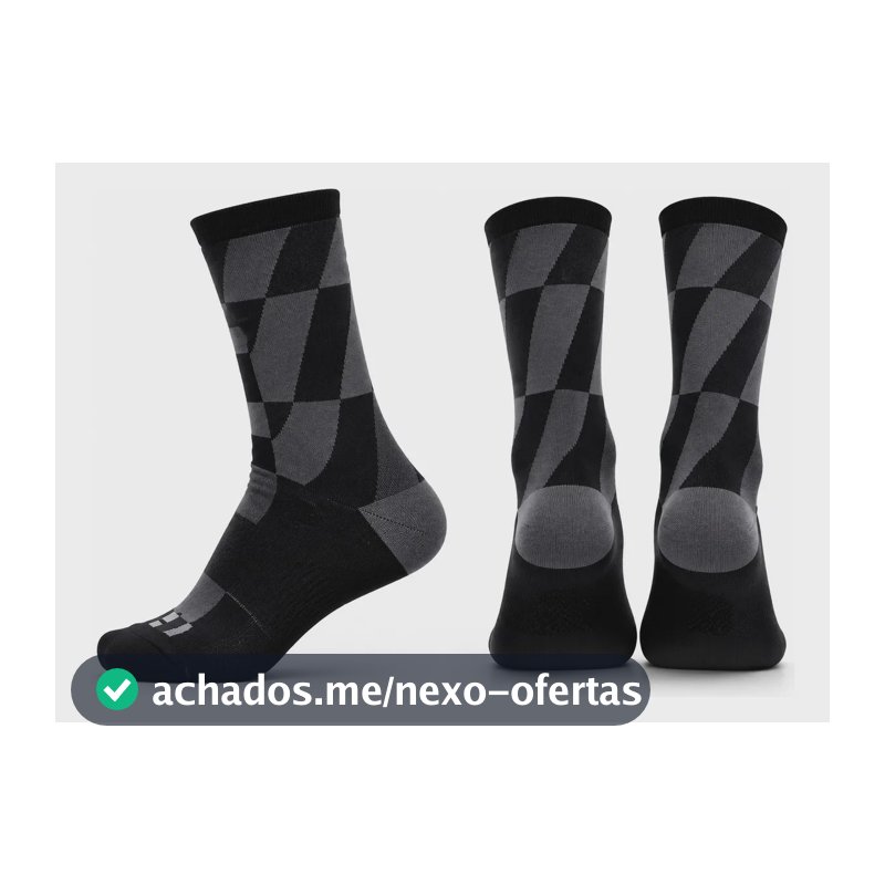 Meia Kappa Esportiva Poliamida Performance Quadri Cano Médio Preto-grafite 38-43
