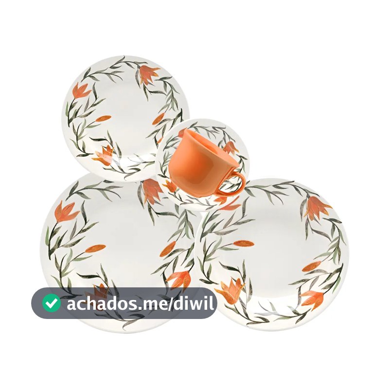 Aparelho De Jantar Oxford Cerâmica Lírios 30 Pç Cor Estampado