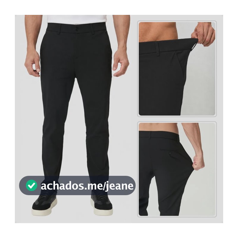 Calça Consolatio Store Ultra Alfaiataria Sarja Tech Elastano Preto 44