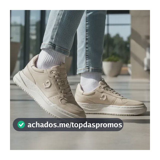 Sapatênis Masculino Democrata Denim Block Couro Confortável