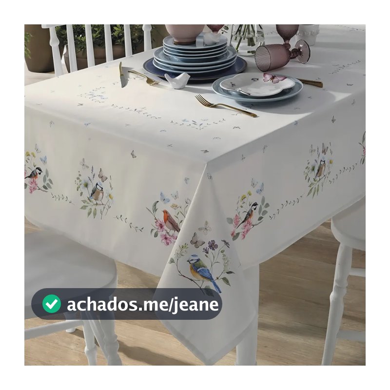 Toalha de Mesa Quadrada Döhler Renova Jardim para 4 Lugares