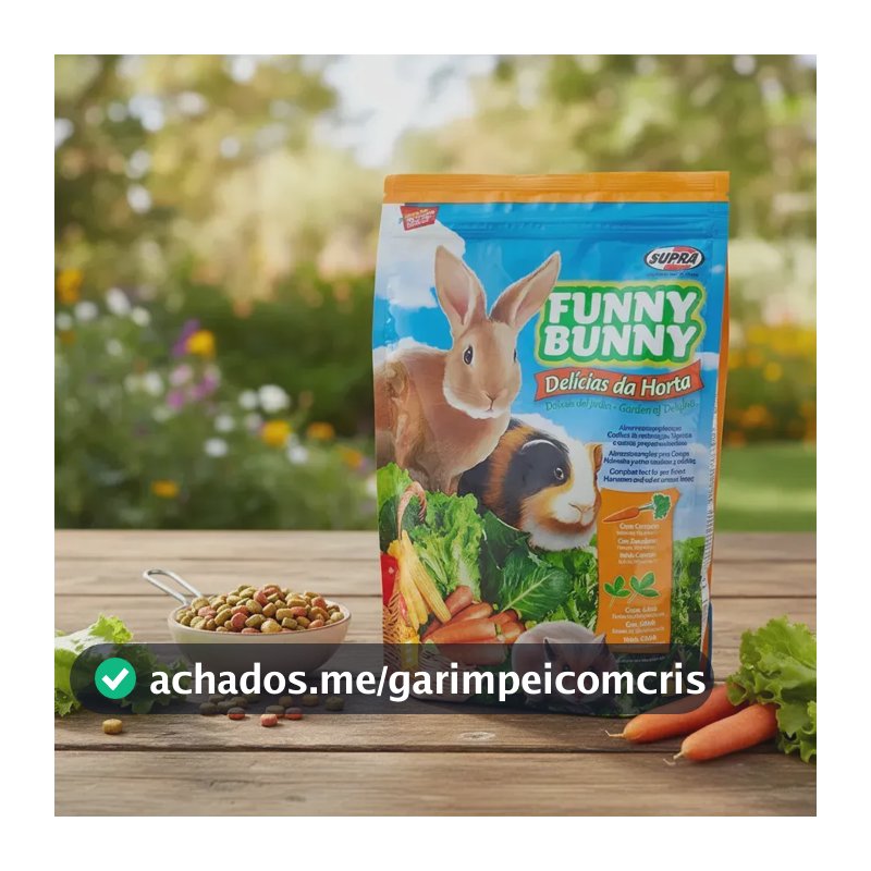 Ração Funny Bunny Delícias Da Horta Coelhos Roedores 500g