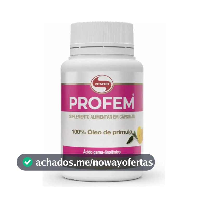 Suplemento Alimentar Vitafor Profem Óleo de Prímula 60 Cápsulas 30 g Sem Glúten e Sem Lactose Sabor Neutro