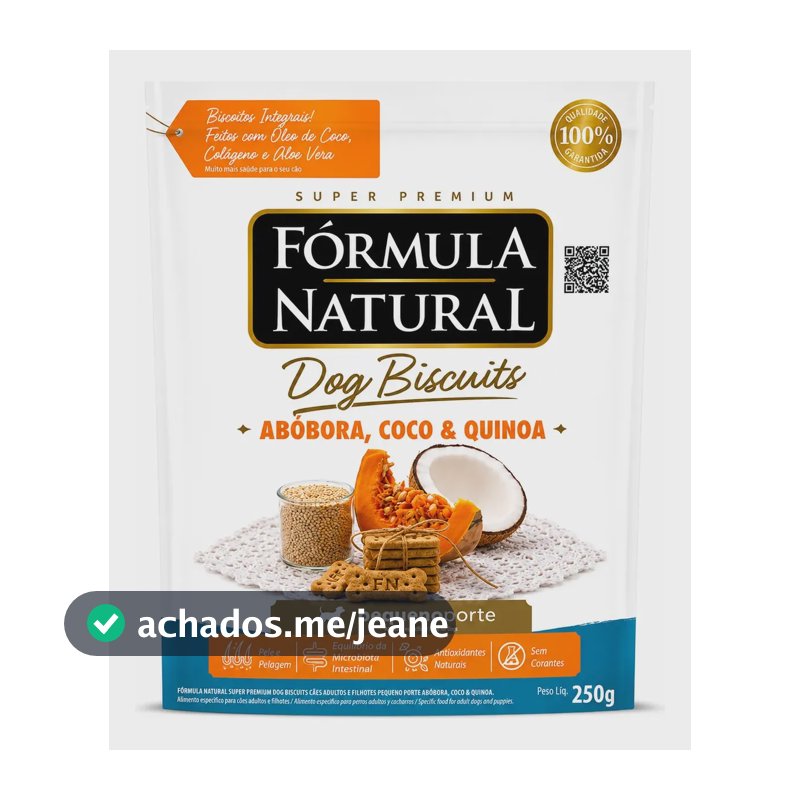Petisco Fórmula Natural Dog Biscuits Abóbora Rp 250g
