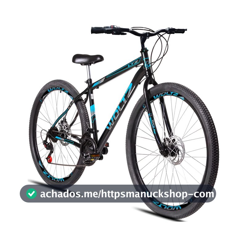 Bicicleta Aro 29 Woltz Ltz 21 Marchas Freios Mecânicos Cor Preto E Azul Tamanho Do Quadro 17