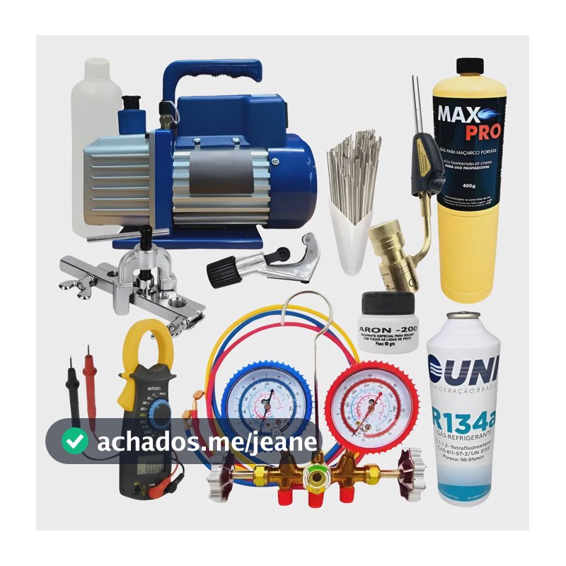 Kit Completo Refrigeração:bomba De Vácuo, Manifold, Maçarico Azul