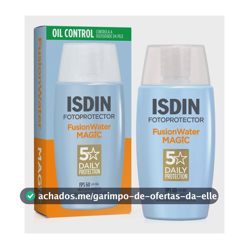 ISDIN Protetor Solar Facial Fusion Water 5 Stars Sem Cor FPS 60 - 50ml