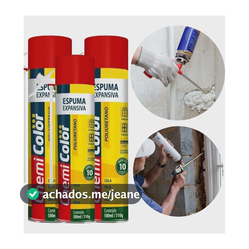 Kit 3 Espuma Expansiva Pu Selante Isolante Vedação Multiuso