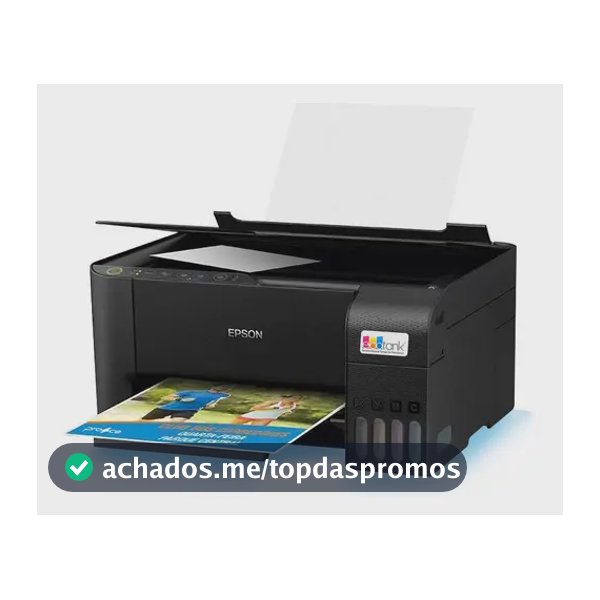 Impressora 3x1 Multifuncional Epson Ecotank L3250 Wifi Biv Cor Preto 100V/240V