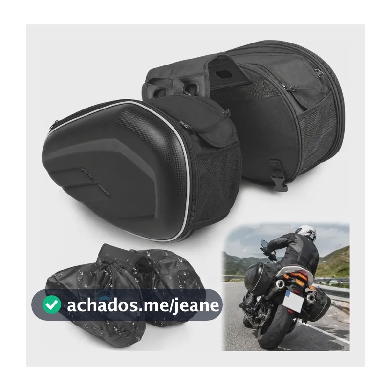 Bolsa Alforje Baú Lateral Para Banco Moto Cor Preto 60 Litro Preto