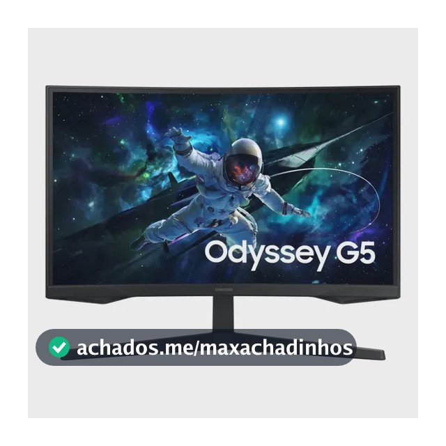 Monitor Gamer Samsung Odyssey G5, 27 , Qhd, 165hz Cor Preto