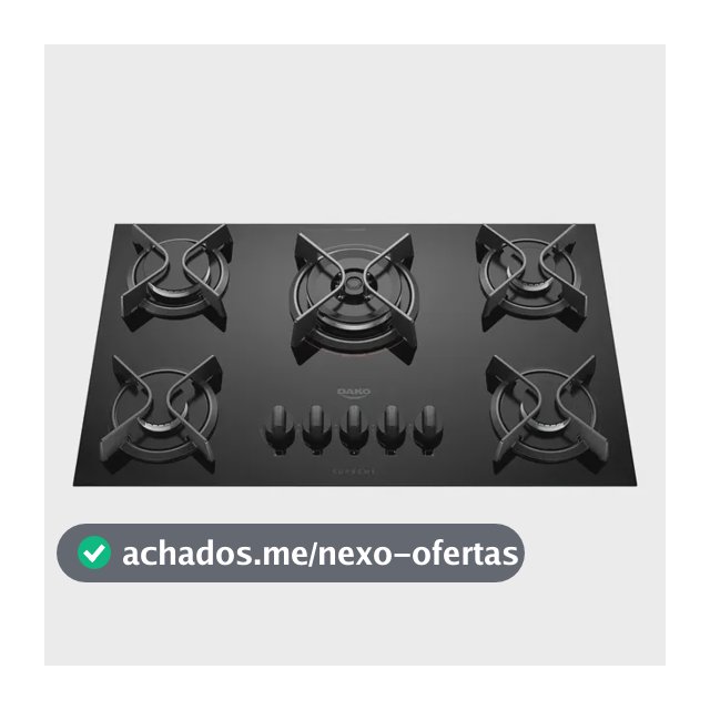 Cooktop 5 Bocas Dako Supreme Com Tripla Chama Preto Bivolt Preto