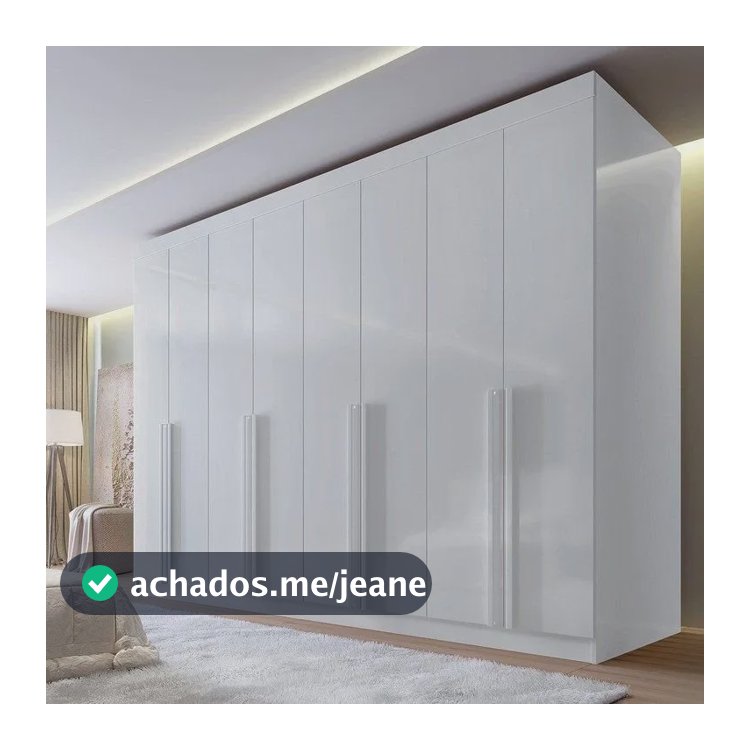 Guarda-roupa Casal Mdf 08 Portas Império Wt Branco