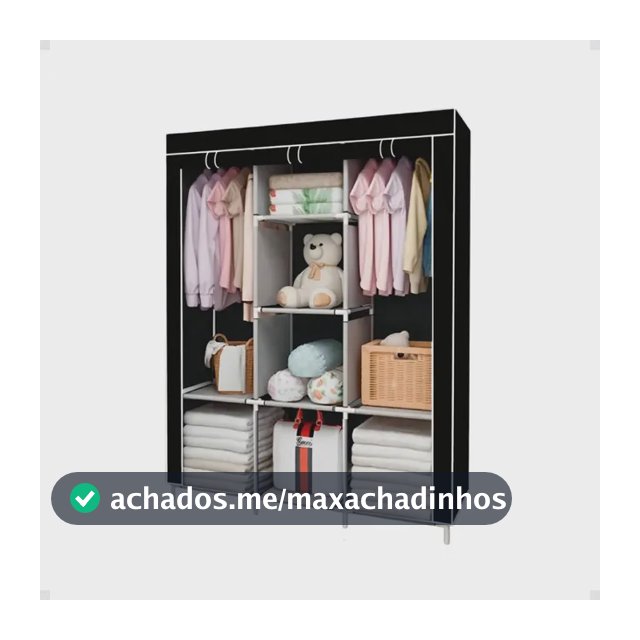 Guarda Roupa Dobrável Armário Organizador Roupa Cinza Plus