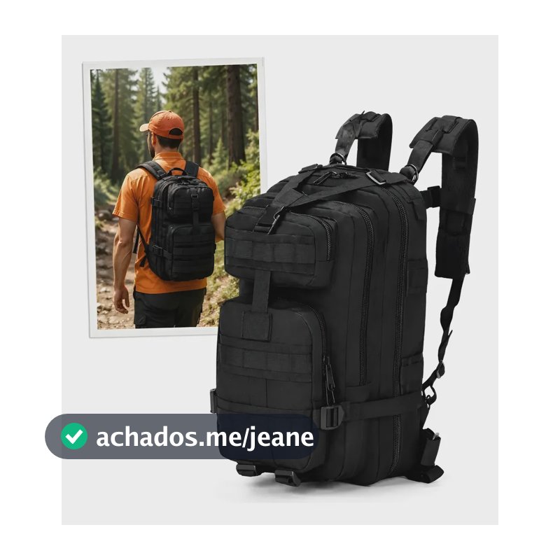 Mochila Tatica Militar Reforçada Viagem 30l Airsoft Pubg Preto