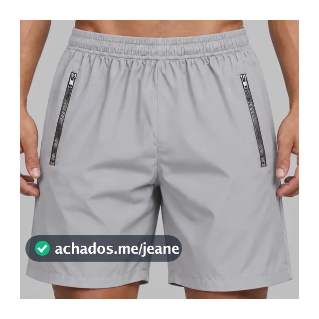 Bermuda Masculina Tactel Bolso Zíper Academia Corrida Plus