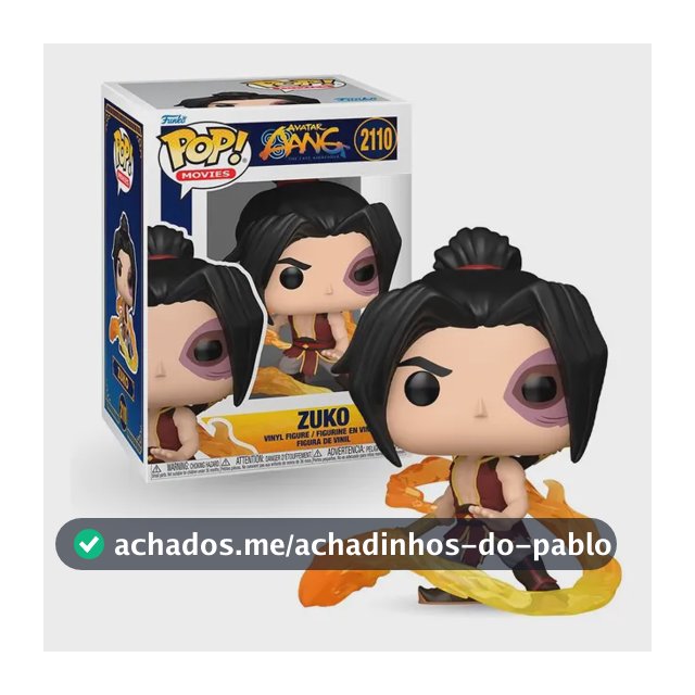 Boneco Funko Pop! Avatar: Aang, O Ultimo Mestre Do Ar - Zuko
