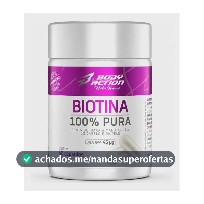 Biotina Bodyaction em cápsula Sem sabor x 200mL de 60 un