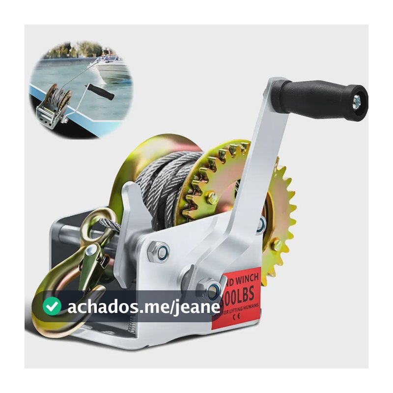 Guincho Manual Catraca Arraste Carga Jet Ski Barco 800lbs