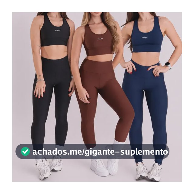 Kit 3 Conjunto Fitness Feminino Top + Calça Legging Academia