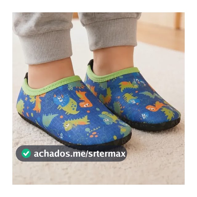 Sapatinho Calce Facil Meia Antiderrapante Bebê Dino Azul