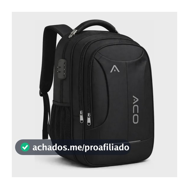 Mochila Notebook Cabo De Aço - Cabo Usb/fone Ouvido Imperm.