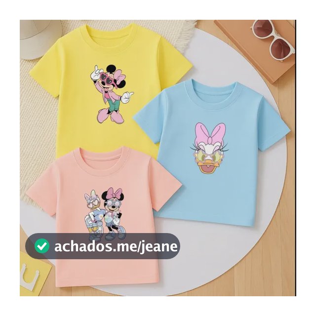 Kit 3 Camisetas Infantil Feminina Estampa Minnie E Dayse