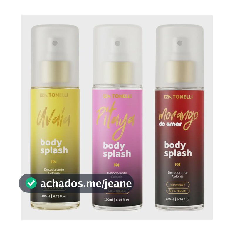 Kit 3 Body Splash Feminino 200ml Perfume Corporal Iza Tonelli Luxo Frutas Unisex