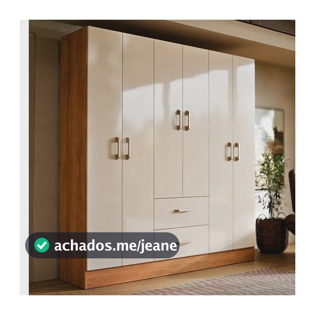 Cômoda Roupeiro Jamaica 6 Portas E 2 Gavetas Para Quarto Grande Guarda Roupas Casal Solteiro Cor Cinamomo Off