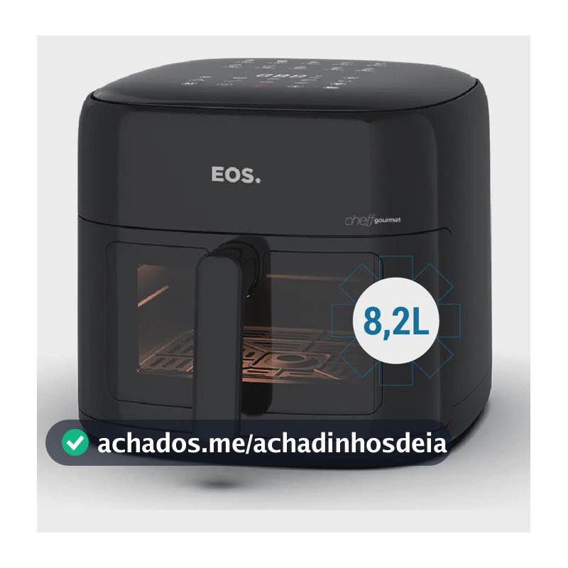 Fritadeira Air Fryer Eos Family 8,2l Digital Eaf80p Cor Preto