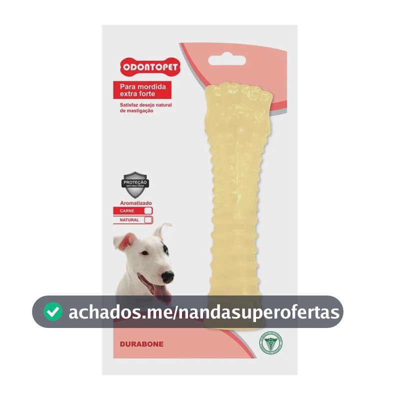 Brinquedo Mordedor Cachorro Grande Osso Resistente Odontopet Aroma Carne