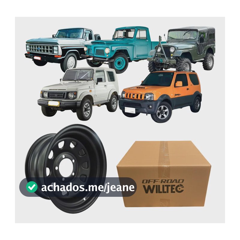 Roda Daytona 15x8 5x139 Offset -35 Samurai F1000 Jeep Willys Preto