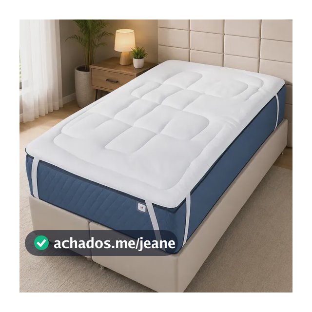 Pillow Top Protetor Cama Solteiro Toque Extra Macio 400 Fios Branco Matelado Solteiro