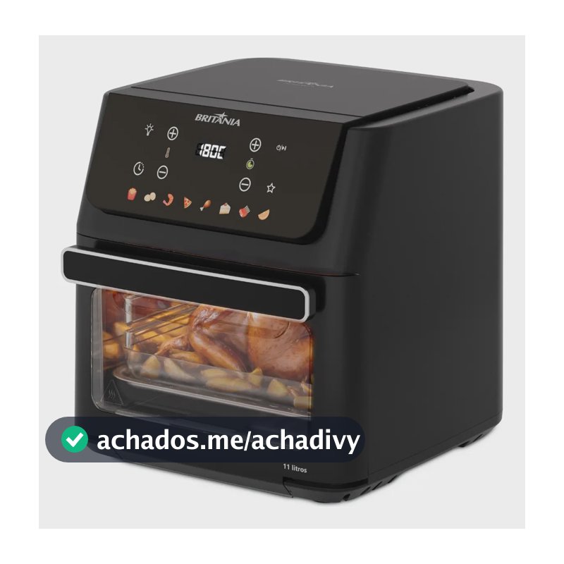 Air Fryer Oven Britânia 11L 8 Funções 1800W Painel Digital BAF11A