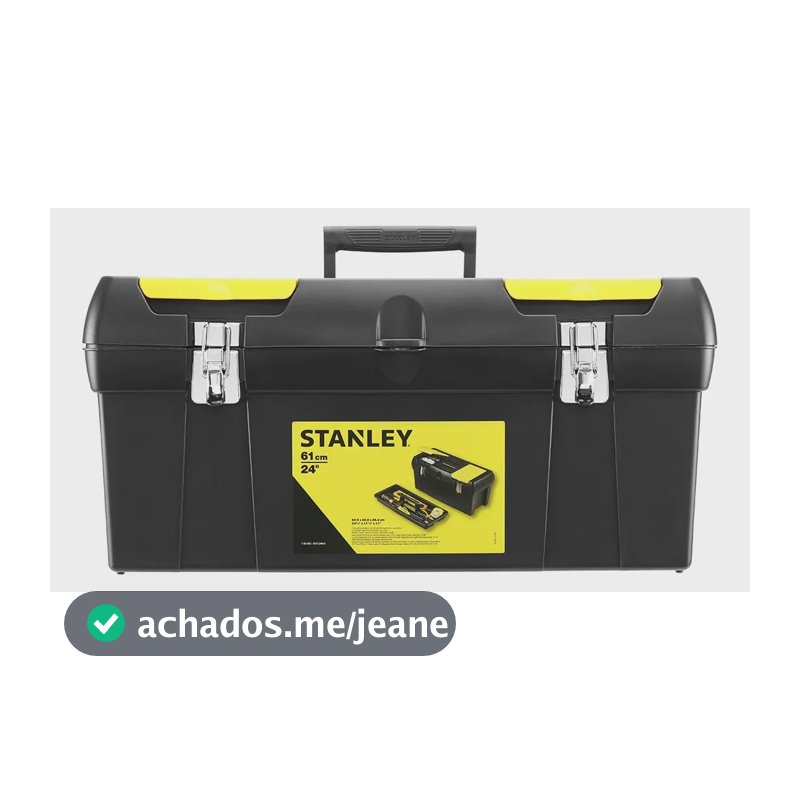 Caixa de ferramentas de plástico Stanley 1-92-066 26 cm x 48,9 cm x 24,8 cm preta e amarela