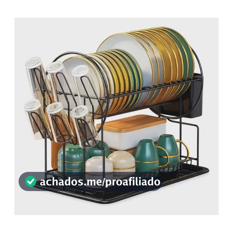 Notuz Escorredor De Louça 19 Pratos 2 Andares Com Porta Copos Talheres E Bandeja
