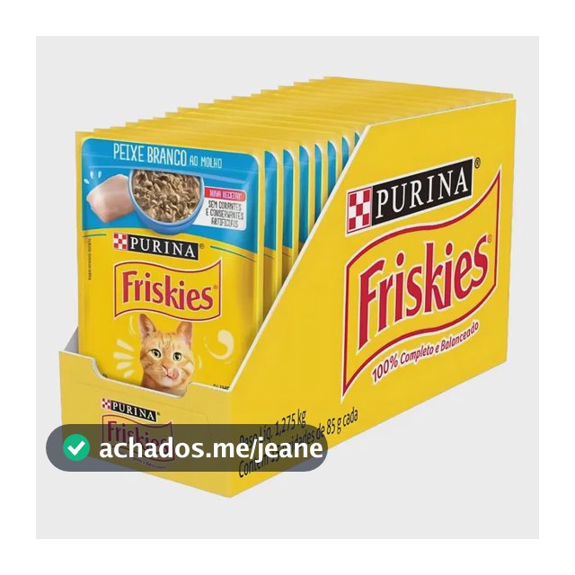 Ração Úmida Gatos Peixe Branco Molho 85g 15 Sachês Friskies