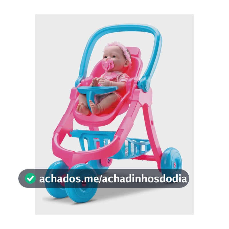 Carrinho Para Bonecas Divertoys 3 Em 1 Rosa-chiclete