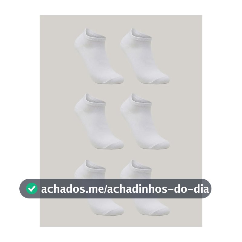 Kit De 6 Pares De Meias Masculino E Feminino Sapatilha Lupo Branco Liso 41-44