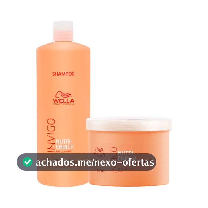 Kit Wella Nutri Enrich Shampoo 1L + Máscara 500ml Invigo