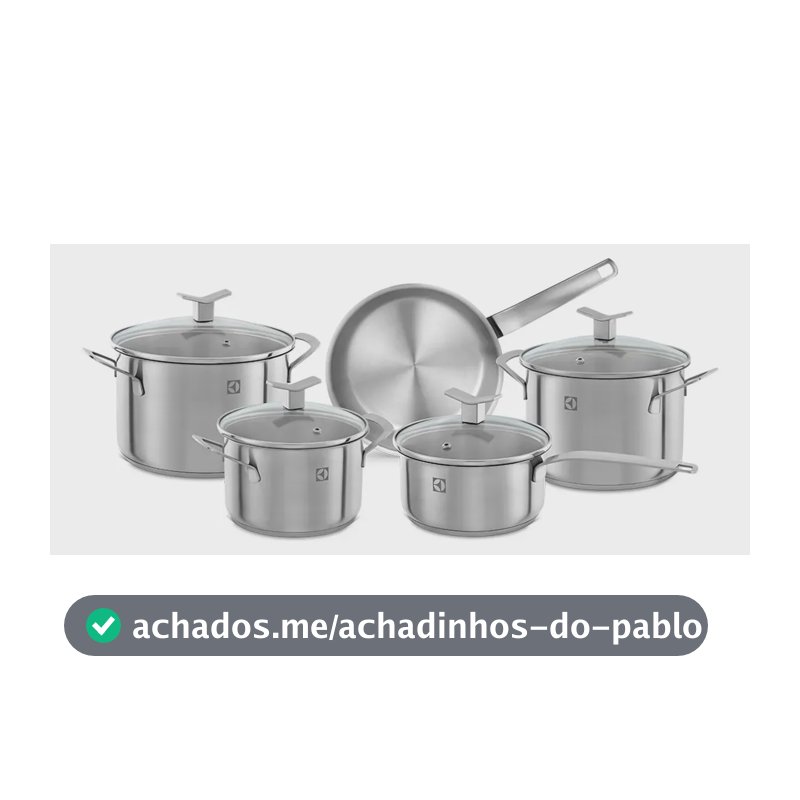 Electrolux Jogo de Panelas em Inox com 5 Peças Design com Fundo Triplo