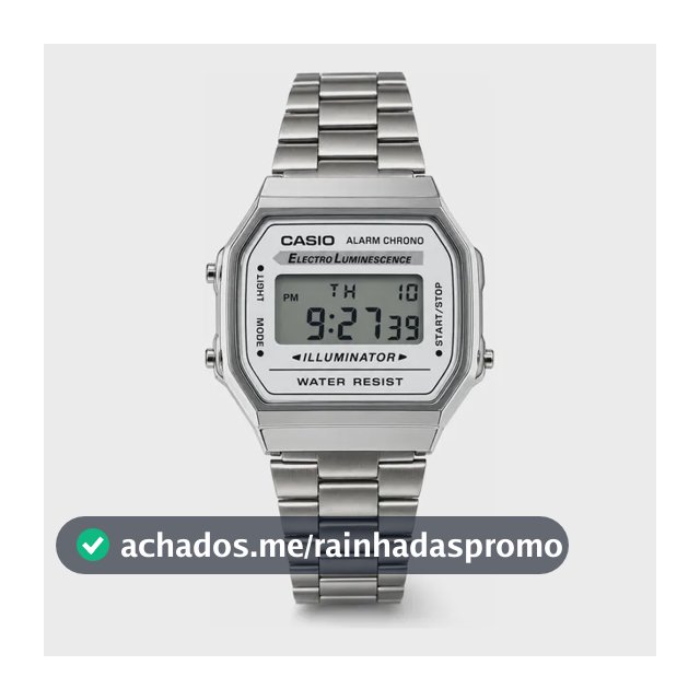 Relogio Casio Vintage A168 Digital Todo Prata Unissex