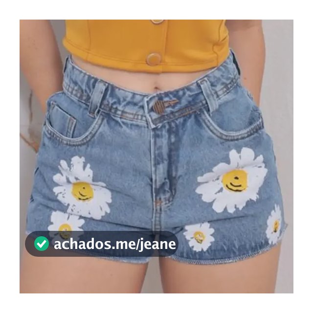 Shorts Jeans Feminino Sem Lycra Estampado Sem Barra Casual